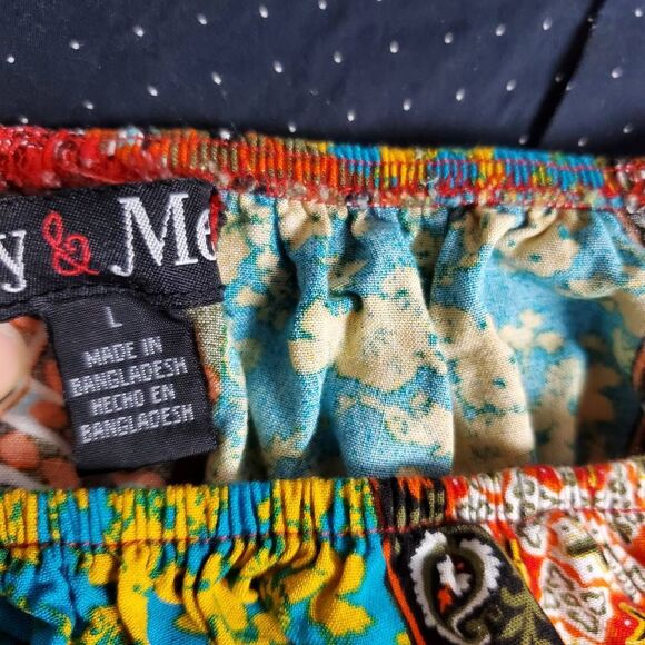 Miky & Me Boho Patchwork Crop Top Long Sleeve Off Shoulder Size L - Picture 5 of 8